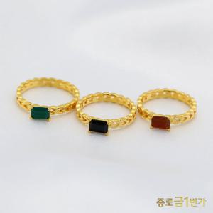 여자 순금 반지 오블롱 원석 브이  3.75g