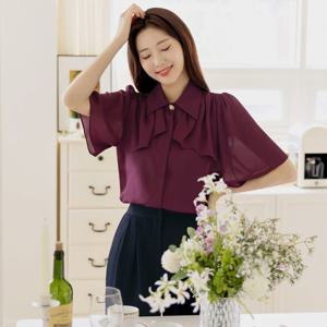 [시크라인] 주에이터 케이프 프릴 윙 슬리브 블라우스