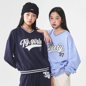 [더데이걸]부클자수브이넥스웻셔츠TGMA23T05