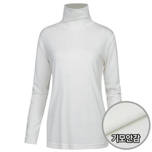 여성 베이직 국산 기모 스판 무지 폴라티 DAI-WSH-0353-아이보리