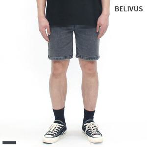 [빌리버스] 남자 청바지 스판 데님 반바지 숏팬츠 흑청 BWS083