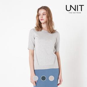 [UNIT]리넨 펄 라운드 티셔츠 [UFG2-KCN211N]