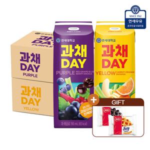 연세우유 과채데이 190ml 48팩(레드+퍼플) +와플2개