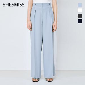 [쉬즈미스] 버튼 원턱 와이드 팬츠_SWWSLO21070