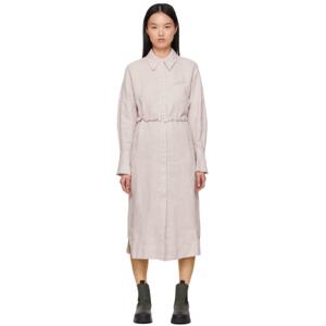 25 FW 가니 여성 퍼플 헴프 미디 드레스 221144F054029