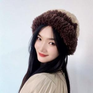 털모자 방한모 겨울모자 포근 플리스 비니 모자 브라운 털 겨울
