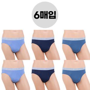 제임스딘 남성 시원한 여름용 삼각팬티 에어로쿨 아웃밴드 패션 브리프 6매