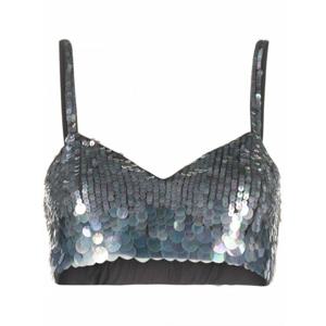 [PAROSH] 라프리마 여성 탑 이리데슨트 시퀸 크롭 D311579GIGI 067 ARGENTO /9