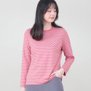 애비뉴투지 엄마옷 코트나 보송 줄무늬 가을 겨울 긴팔 기모 티셔츠 A10405