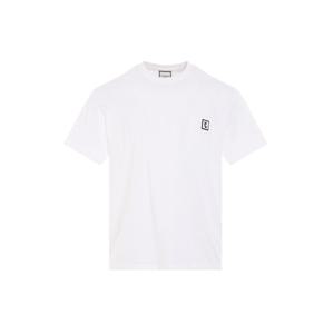 우영미 백로고 뱃지 반팔티셔츠 화이트 여성 M233TS07701W