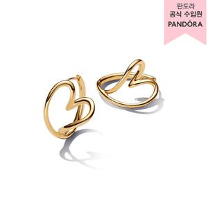 [판도라(주얼리)][백화점 보증서 제공] 오가니컬리 쉐입드 하트 후프 이어링 263807C00