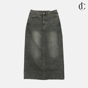 엘케이트 여성 롱치마 청 데님 뒷트임 맥시 스커트 롱 청치마 LPP032