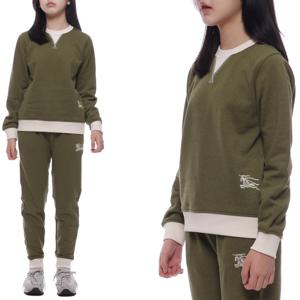 [버버리] 24SS EKD 자수 투톤 맨투맨 (8078312 DARK KHAKI GREEN MELANGE 24S)