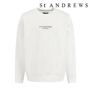 세인트앤드류스  (811E1TSA21WH) 남성 케이블 슬리브 로고 스웻셔츠