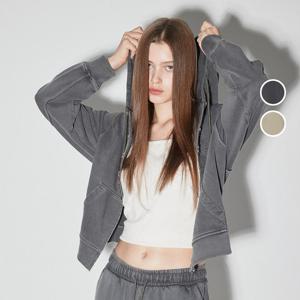 [버커루]여성 아플리케 다잉 루즈핏 후드 집업 B255TJ600P