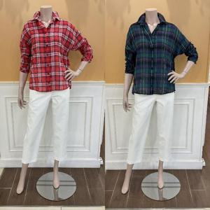 BCBG M백화점 드월프 체크블라우스 B5B4B424