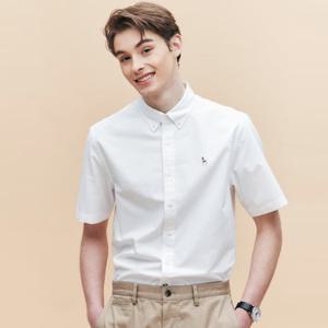 헤지스남성 면 혼방 옥스포드 반팔 캐주얼 셔츠 HZSH5B504WT