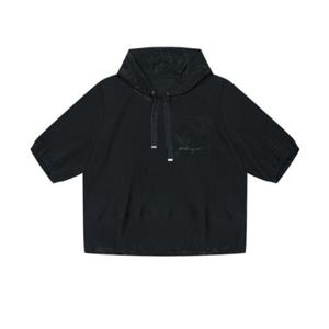 [베스띠벨리]  25봄여름  배색 반팔 후드티1832BK