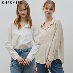 [쉬즈미스]오픈카라 포켓 셔츠