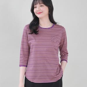 [애비뉴투지]더블 실켓 면 보들보들 칠부 봄 가을 티셔츠 A02130