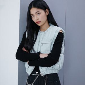 [에고이스트]숏기장 볼륨 패딩 베스트 (ER1PV260)