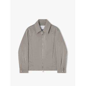 리버클래시 25S/S 그레이 오버핏 사선 절개 숏 가죽자켓 LLS25502