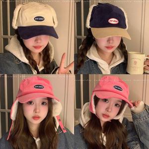 피피골덴귀도리볼캡 투웨이 겨울 배색 패션모자 양털