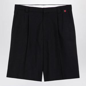 GUCCI 웹 디테일이 들어간 블랙 울 블렌드 버뮤다 반바지 787249ZAMIIXHGUC-1043