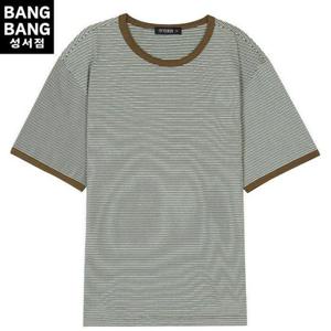 뱅뱅 HC04 여름남성 스트라이프 라운드 면반팔티 CTL322