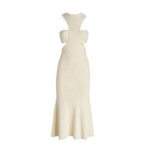 Alexander McQueen 슬래시 하네스 컷아웃 디테일 드레스 734602Q1A47 9004 TP942333578