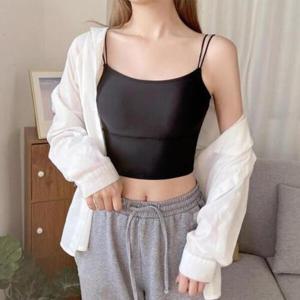 아트박스/옷자락 여자 크롭 4컬러 더블 끈 캡 브라렛 나시