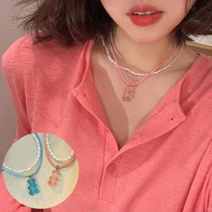 아트박스/홀리지 미꼬 귀여운 곰돌이 담수 목걸이