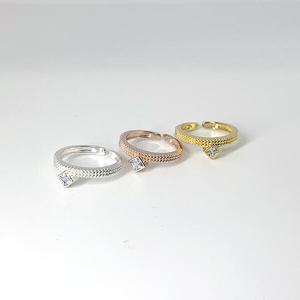 아트박스/폭스타일 [실버] 모던 크라운 반지