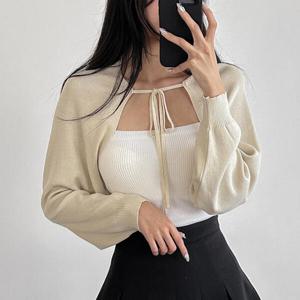 아트박스/라이니 여리핏 리본 니트 볼레로 가디건 ou-4043c