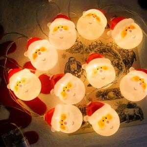 아트박스/아이씨유 크리스마스 산타 LED전구 가랜드