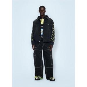 25 FW 오프화이트 남성 Irregular Cargo Jeans ofw0160096blk