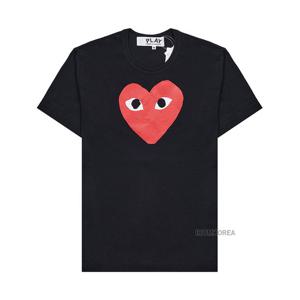 [꼼데가르송] SS25 공용 레드하트 티셔츠 AX T112 051 BLACK
