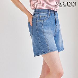 슬림 절개 워싱 4부 데님 팬츠_MI5M1PT7390