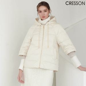 크레송 아이보리 덕다운 후드 케이프 C243B801A_03
