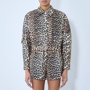 25 FW 가니 Duchesse 듀체스 레오파드 프린트 크롭 자켓 W0470  Leopard 943