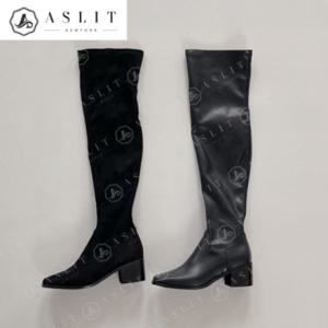 [애슬릿] 니하이 스판 삭스 여성 미들 힐 롱 부츠 6cm