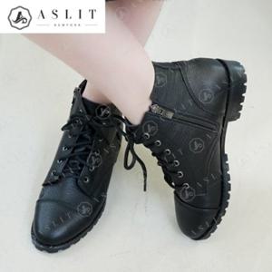 [애슬릿] 여성 가죽 데일리 플랫 워커 앵클 부츠 3cm