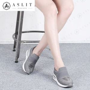 [애슬릿] 큐빅 밴드 여성 에어 슬립온 운동화 런닝화