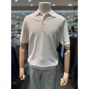 [25SS] 베이지 미라쿨 물결조직 반팔 니트 카라티 ADF3ET1902