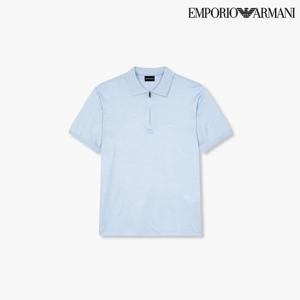 [엠포리오 아르마니]남성 숏 슬리브 쿼터 집업 폴로 셔츠(A515126049)