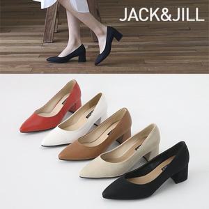 잭앤질 5cm 누벅 뾰족코 펌프스(JZ1545)