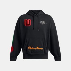 M 언더아머후드티 TQC 1389262-001 남성 UA Icon Heavyweight Terry Armour U Oversized 후드티