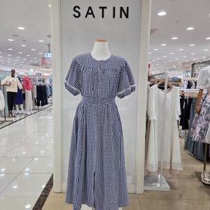 [샤틴]체크 패턴 집업 원피스 S252C604_YS