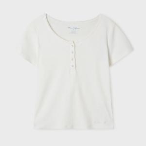 [후아유][여성] Eyelet Henry Neck T-shirt WHRAF3761F