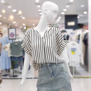 [ab.f.z]소매 포인트 찰랑 스트라이프 쉬폰 블라우스 FSPNZ3B31H